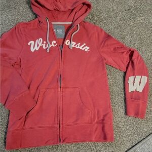 Red Hoodie with Front Zipper